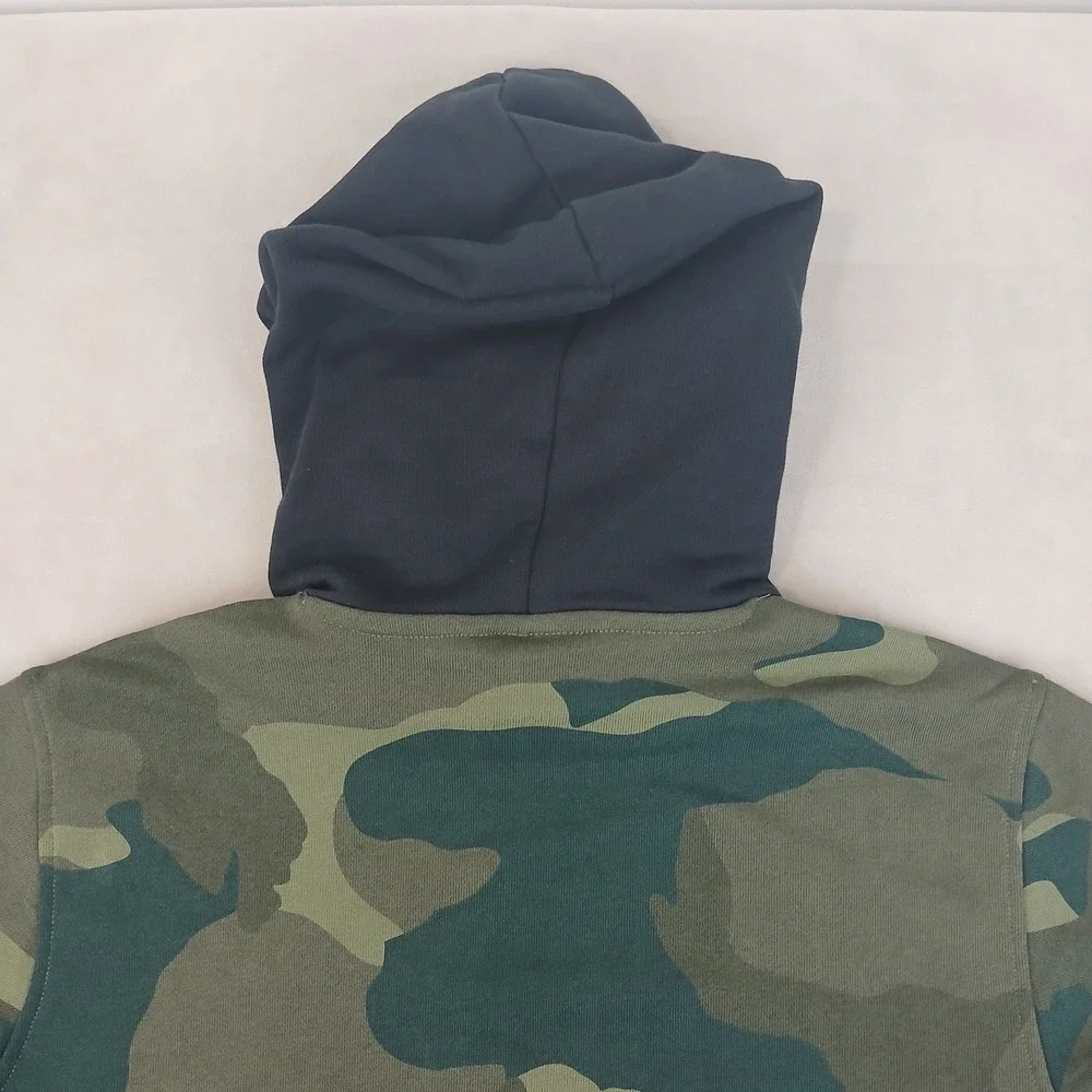 VTG Adidas Small Mens Sweater Hoodie Trefoil Camo 21x26